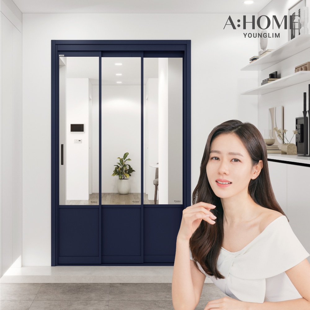 영림에이홈 트리플4 리오 슬림 3연동 중문 강화디자인글라스 ( 무료 실측시공) - 일반형 1150-1500mm 