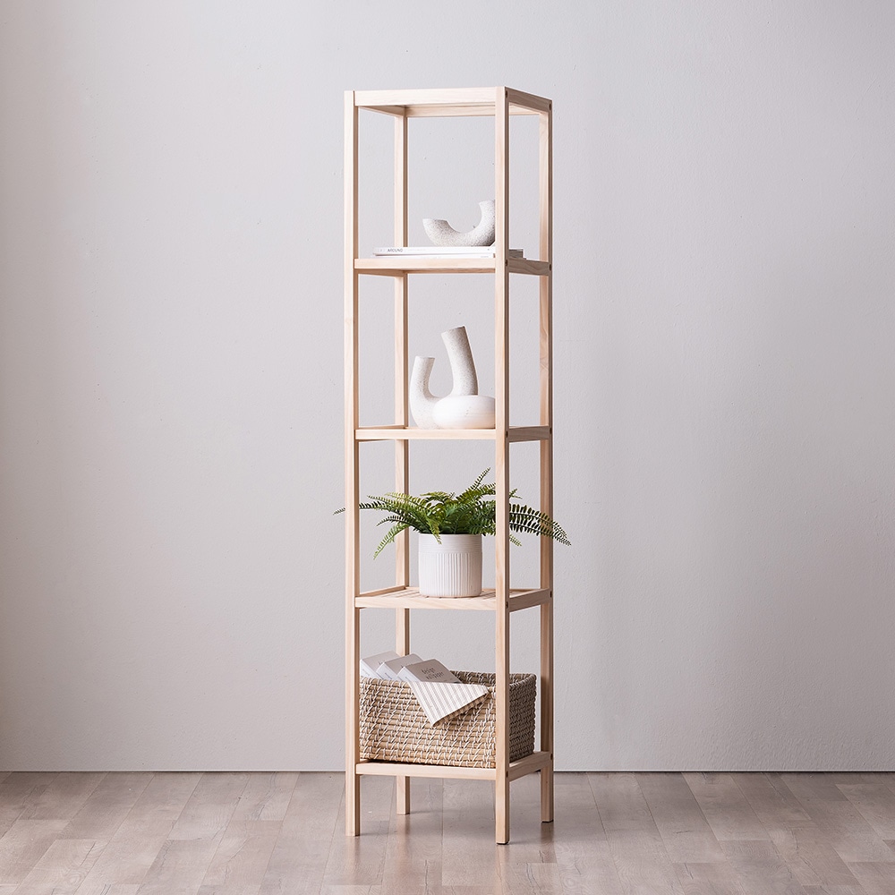 [오늘출발][신상품]아씨방가구 네오 강화유리 원목 수납 선반장 5단