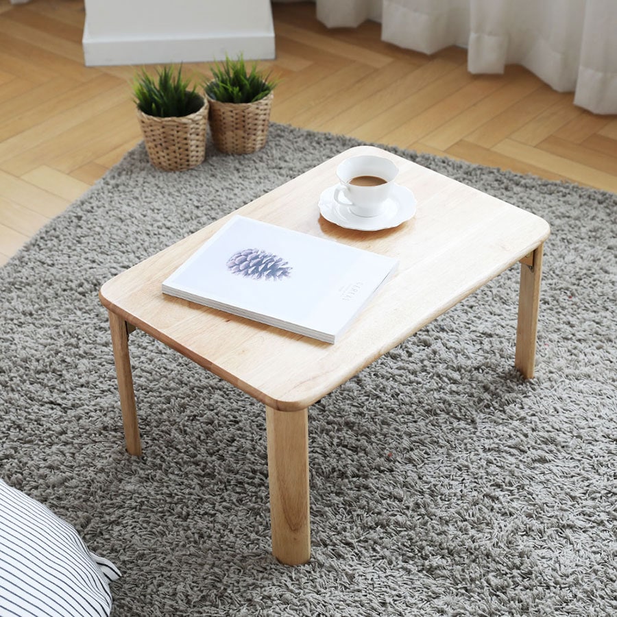 아이엘컴퍼니 100%고무나무 순수원목 좌식 접이식 테이블 - 600 