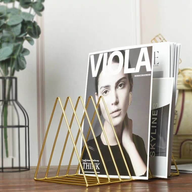 [오리엔탈무드][신상품]오리엔탈무드 골드 삼각 책꽂이 잡지꽂이