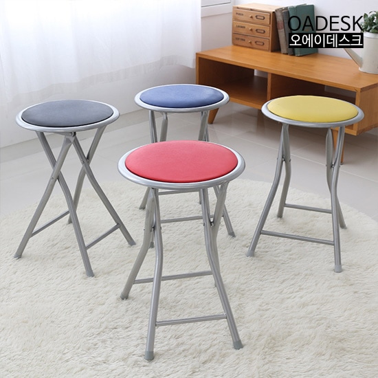 오에이데스크 원형의자 체어 쿠션 보조 간이 화장대 스툴