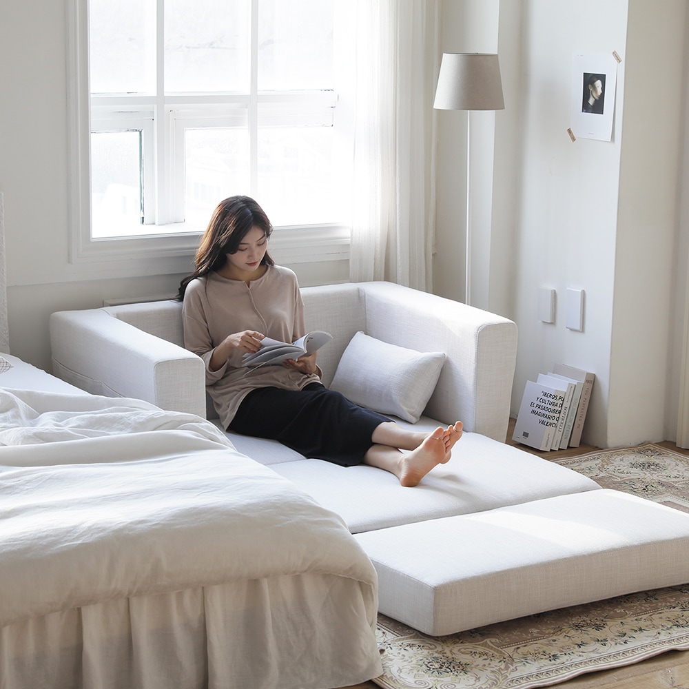 [신상품] 먼데이하우스 [한정] 호텔방수원단 접이식 니스 2인용 소파베드 3colors