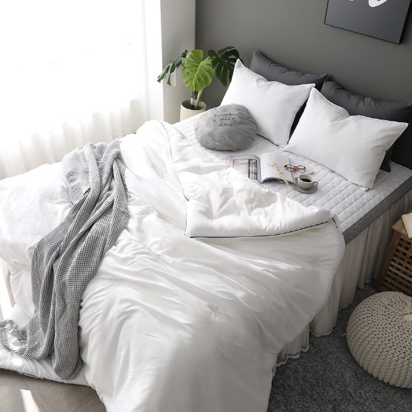 리빙데코 호텔이불 굿몽 싱글 퀸 침구 이불세트 SS Q - 화이트_이불베개세트SS(이불S+베개커버1장)