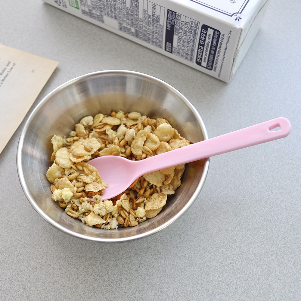키친유 홈파티 스푼(중) 4p 연핑크 디저트 아이스크림 시리얼 피크닉 스푼 티타임 브런치 감성