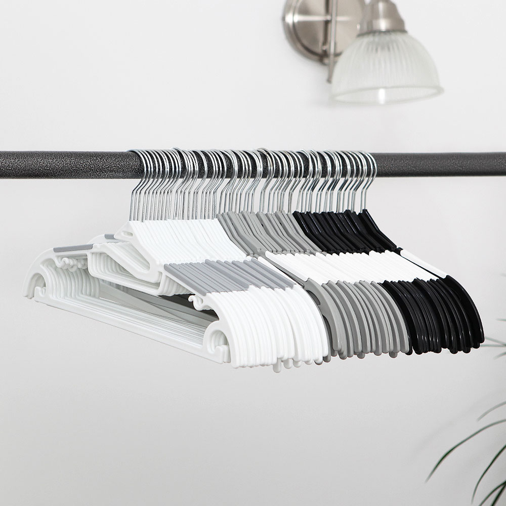 [오늘출발] [신상품] 가쯔 국내생산 멀티 회전고리 논슬립 옷걸이 100개 2colors - 블랙