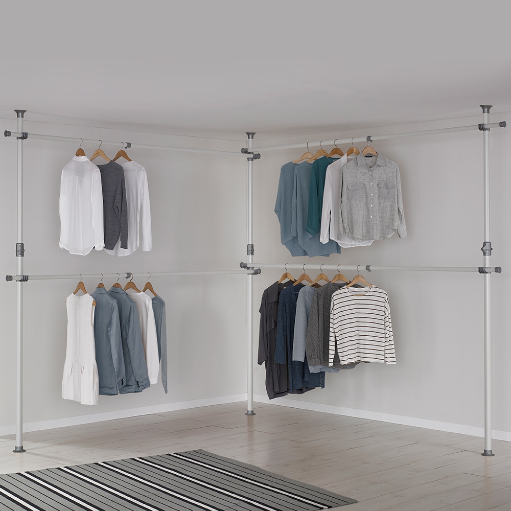 왕자행거 왕자 네오스페이스(점보 코너 4단 조절행거) 2colors - 아이보리실버 