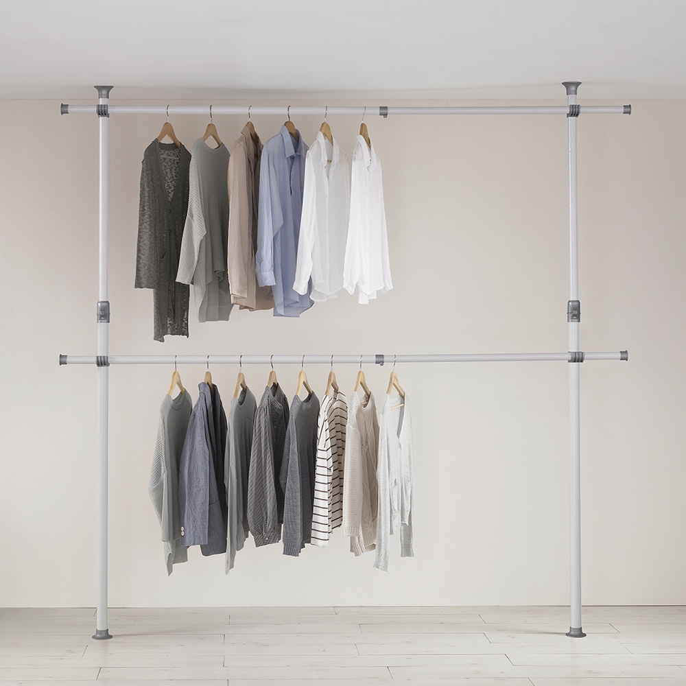 왕자행거 왕자 네오스페이스(점보 2단 조절행거) 2colors - 아이보리실버 