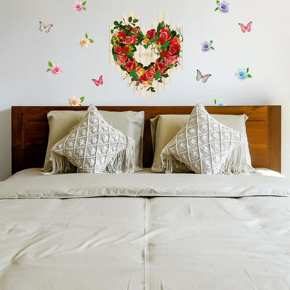 [신상품]데코나라 DEP-1002 장미리스 포인트스티커 PVC 월데코 벽꾸미기 시트지