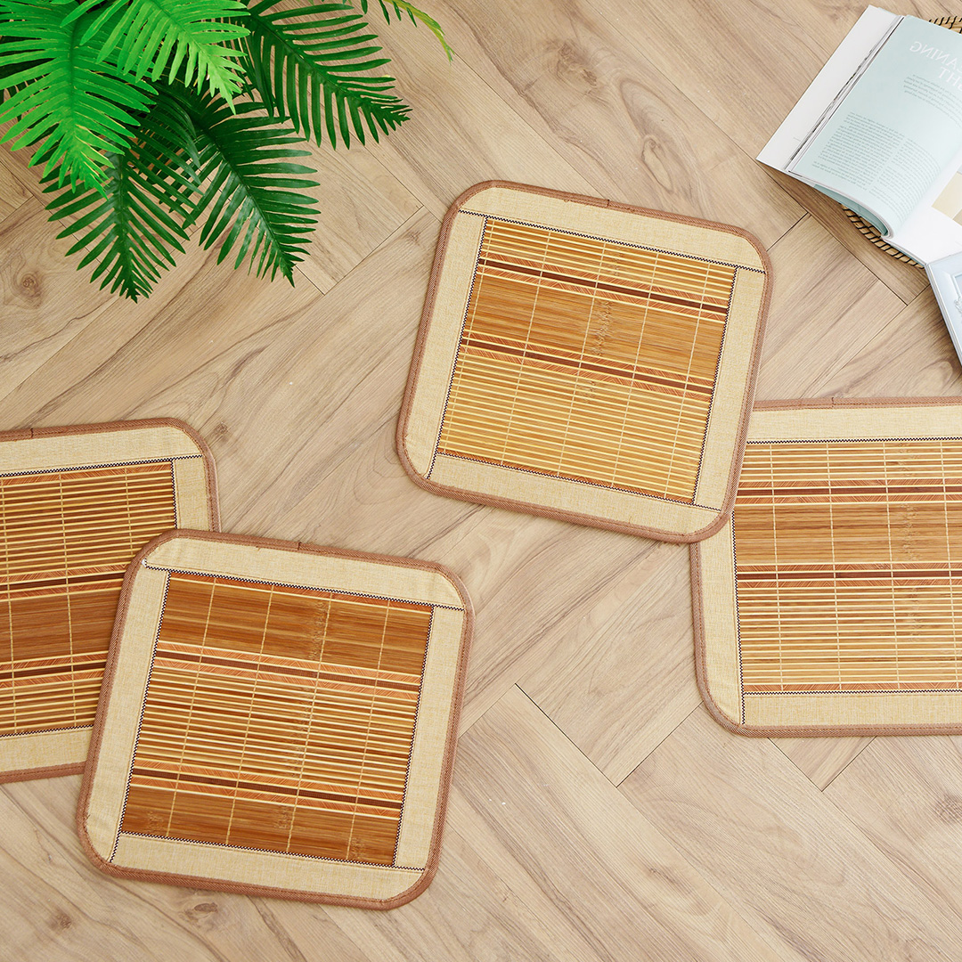 한빛카페트 브라운 대나무 방석 보더형