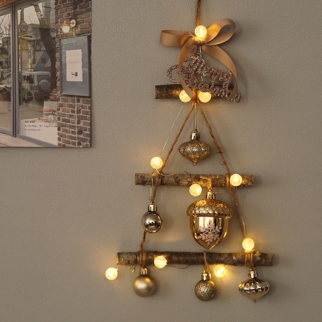 더플라워마켓 골든도토리 미니 벽트리전구set