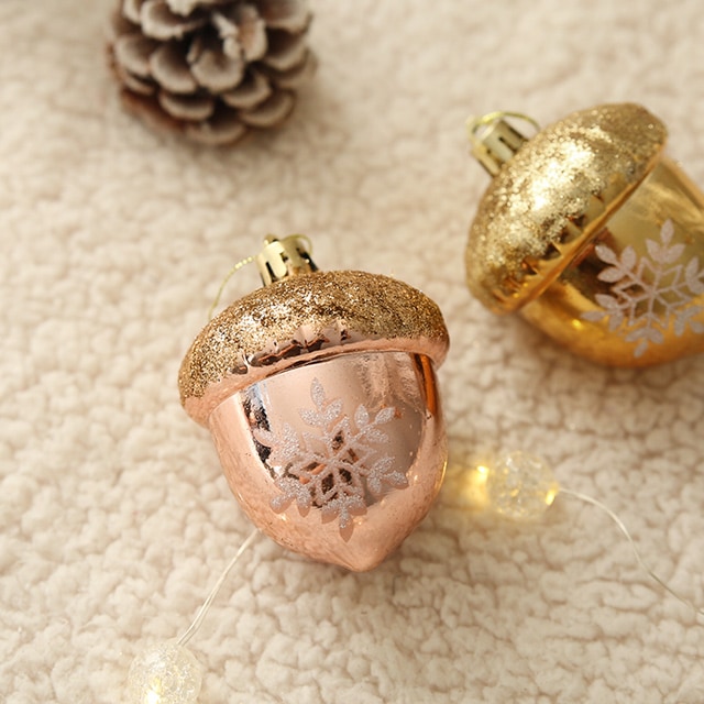 더플라워마켓 트리오너먼트 - 눈결정도토리 (6개SET) 2color