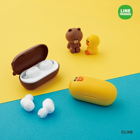 라인프렌즈 TWS 무선 블루투스이어폰 라인팟 브라운/ IPX 방수등급 12시간연속재생