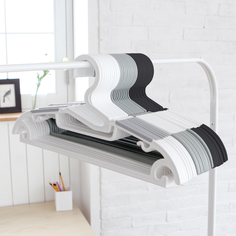 [오늘출발] [신상품] 가쯔 국내생산 멀티 논슬립 옷걸이 30개 3colors - 블랙