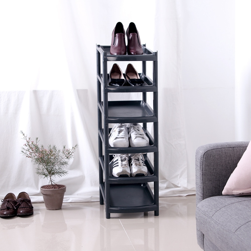 리빙해피 룸트 슬림 신발정리대 6단 (3color) - 03.블랙 