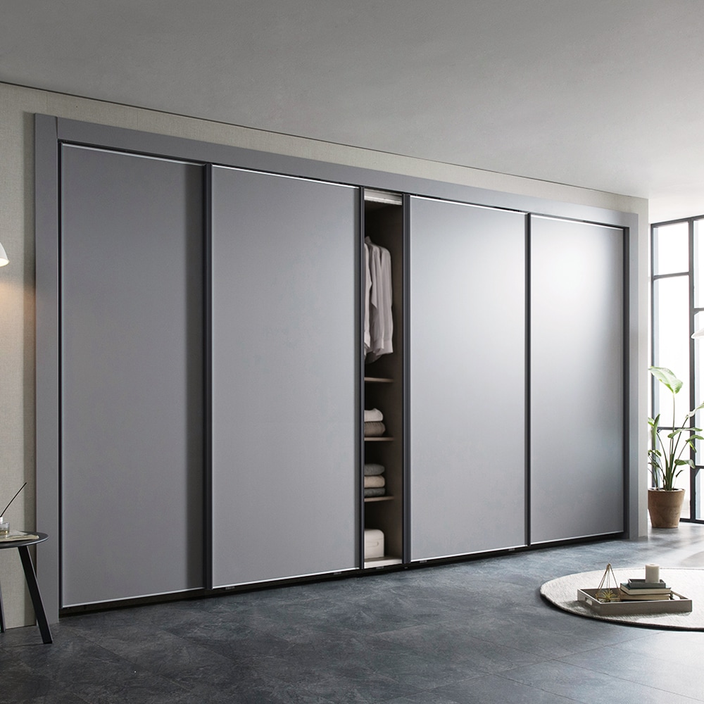 [신상품] 포스트모던 그레이 슬라이딩 시스템 붙박이장 5cm