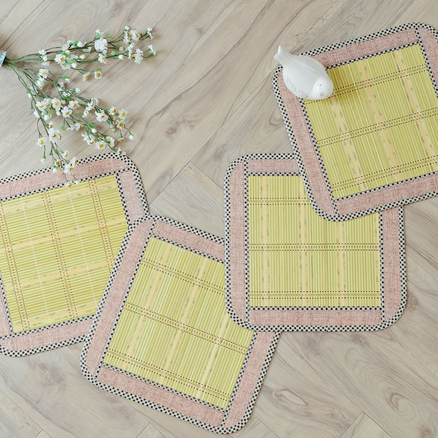 한빛카페트 그린콤비 매쉬 대나무 방석 보더형