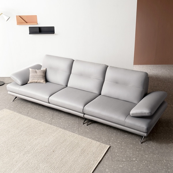 자코모 엘리쉬 4인 기능성 슈렁큰 천연면피 소가죽 소파 
