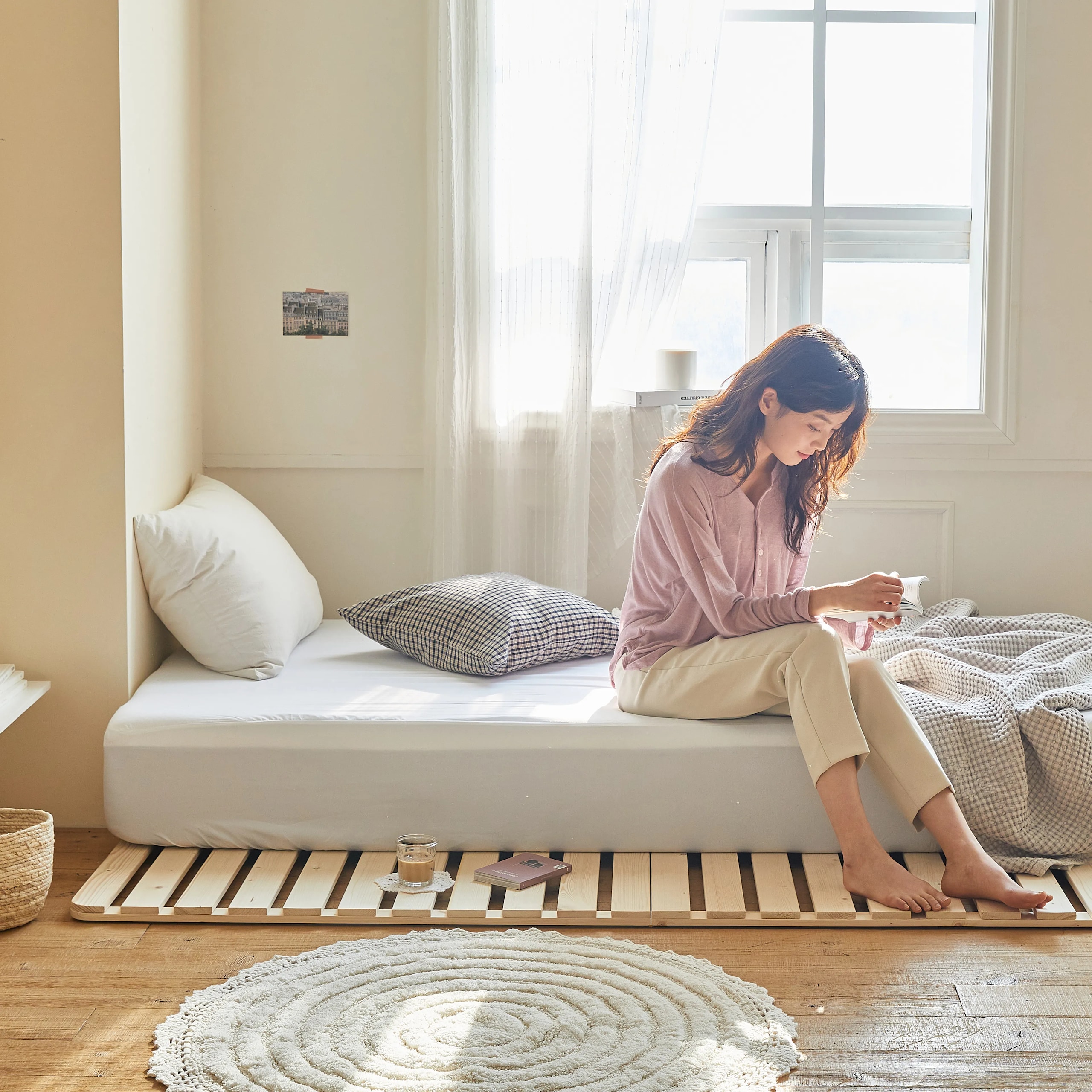 [중고] 먼데이하우스 [리퍼] 순수원목 1/2 매트리스 깔판 7size - 1/2 우드파레트 (XXS 60cm)