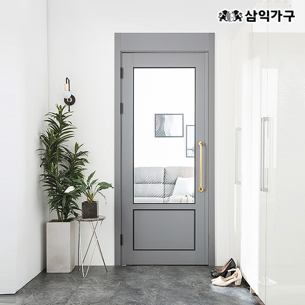 삼익가구 아모르 ㅡ자형 여닫이 도어 중문 시공 900 하부고시형 