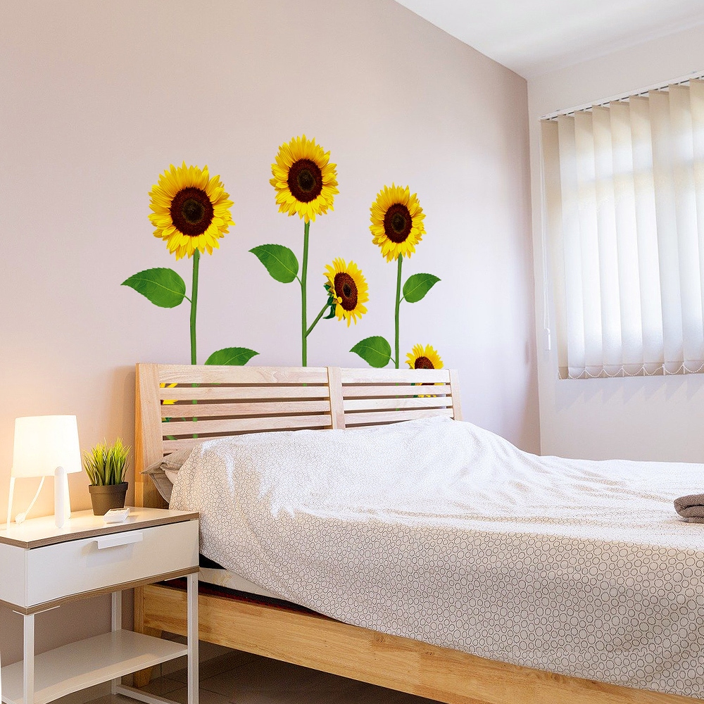 [신상품]데코나라 DEP-1001 해바라기 포인트스티커 시트지 PVC 셀프인테리어 접착식데코