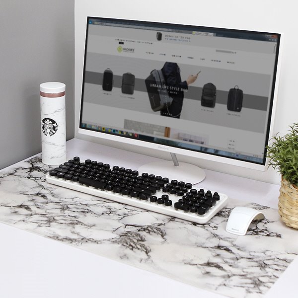 히키스 오피스 고급 대리석 인테리어 와이드 가죽 데스크패드