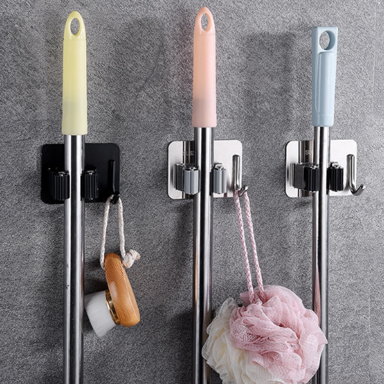 [신상품] 홈바내쓰 홈바내쓰 스텐304 밀대걸이 후크 고리 우산 청소도구 걸이 (02)