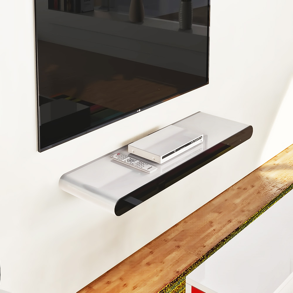 [오늘출발][신상품]저스트월 라운드 TV 거실장 티비 선반 다이 - 라운드미디어 TV 선반-60cm_화이트&블랙-폭20cm