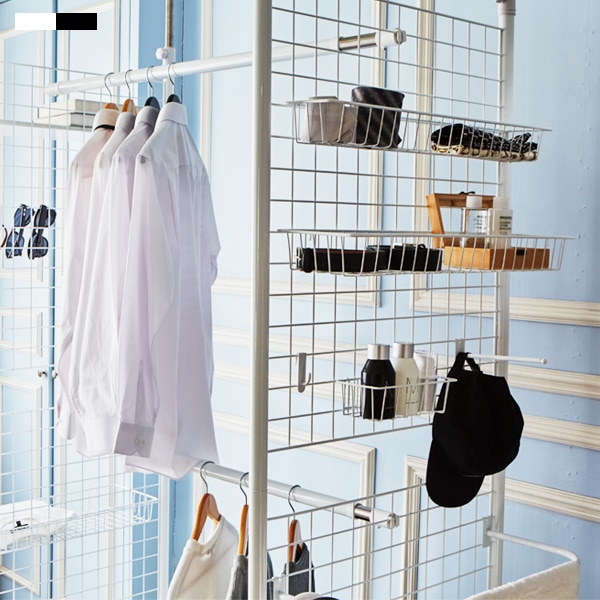 까사마루 다용도 매직 메쉬 파티션 악세서리_메쉬 바구니 - L (매직파티션S사용불가)_화이트