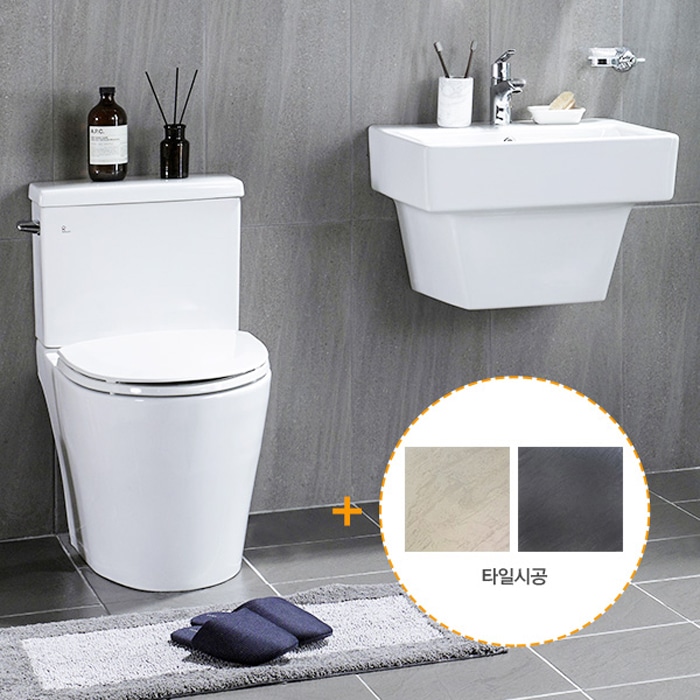 로얄앤컴퍼니 욕실리모델링 하프세트B (타일시공+무료실측+철거) PTP501 