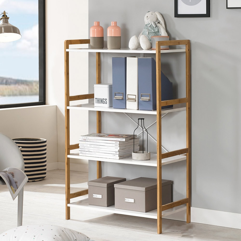 [프리메이드][오늘출발][신상품]프리메이드 원목 와이드 선반 4단