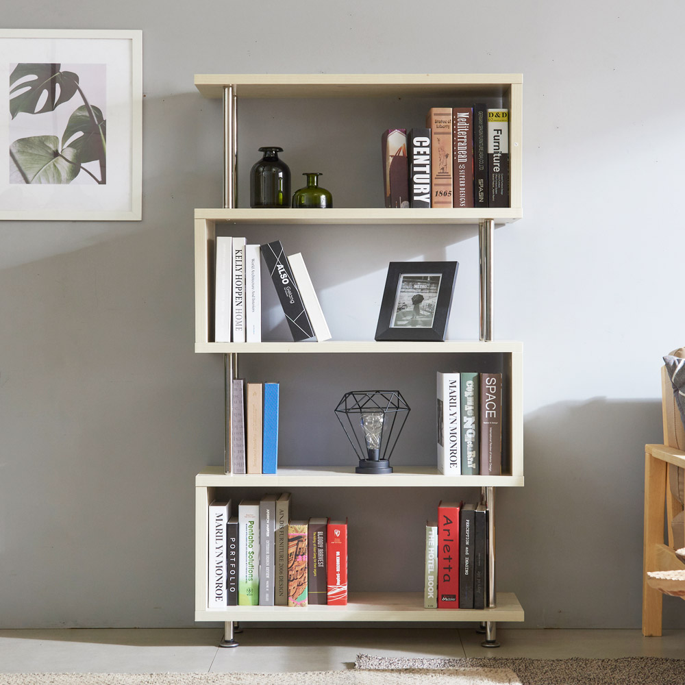 프리메이드 밸런스 수납 책장 5단 전면 거실 수납장 선반 장식장 책꽂이 