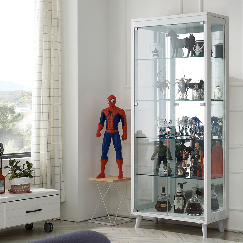 모던탑21 모던-베이직 800-5단 유리 장식장 거실 피규어 진열장 양주장식장 