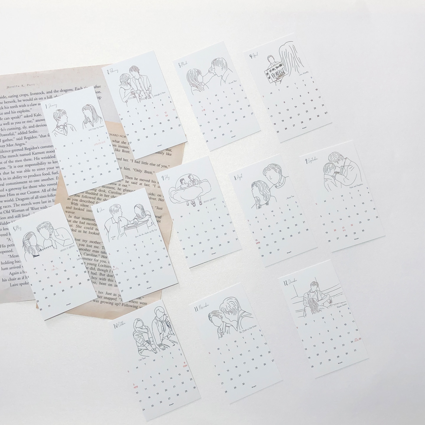 [신상품]일레갈로 2021 영화드로잉 미니 달력