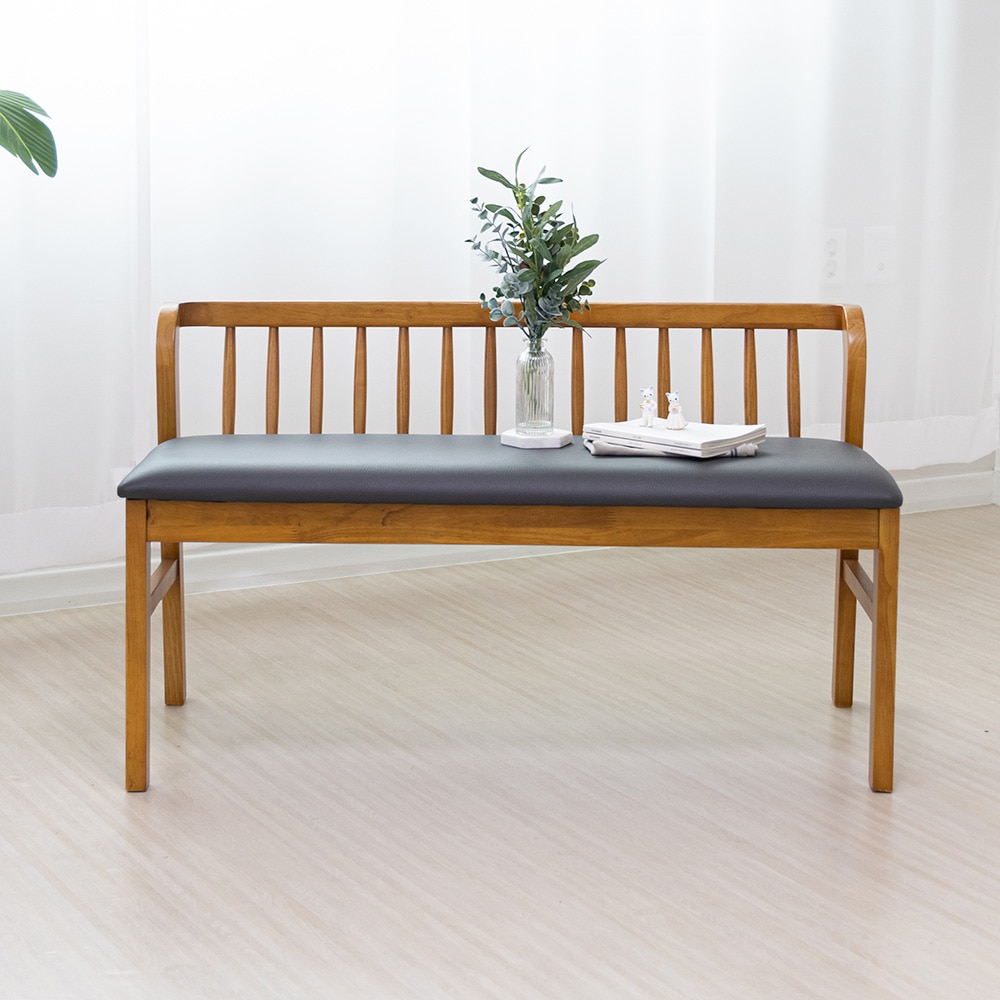 라로퍼니처 그라나다 고무나무 원목 2인 방석 인테리어 벤치 의자 