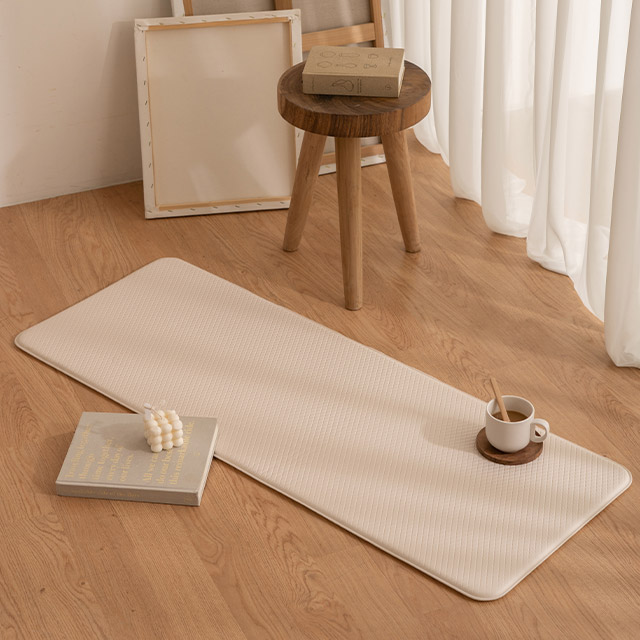 [오늘출발] [신상품] 데코뷰 푹신핏 발편한 PVC 주방매트 베이지솔리드 2size - 베이지 솔리드 양면쿠션_M (120X45)