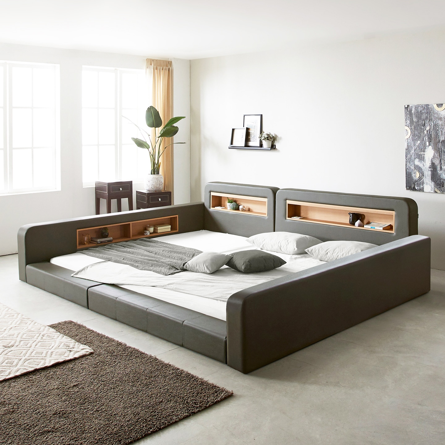 세진침대 디에로 가드형 패밀리 침대 + 매트리스 - 디에로 가드형 패밀리침대+독립쿠션SS+SS_초코브라운