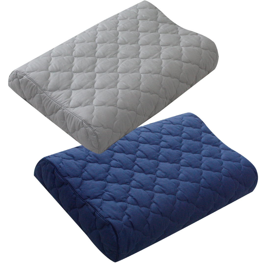 바숨 순면누빔 라텍스 메모리폼 베개커버 (굴곡형) 6colors 