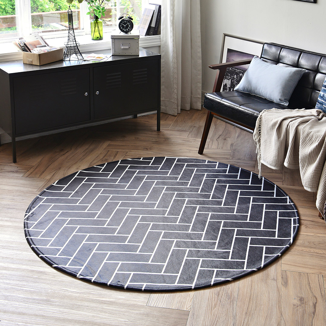 르헤브 보들보들 헤링본 나염 원형 카페트(4color/3size) 