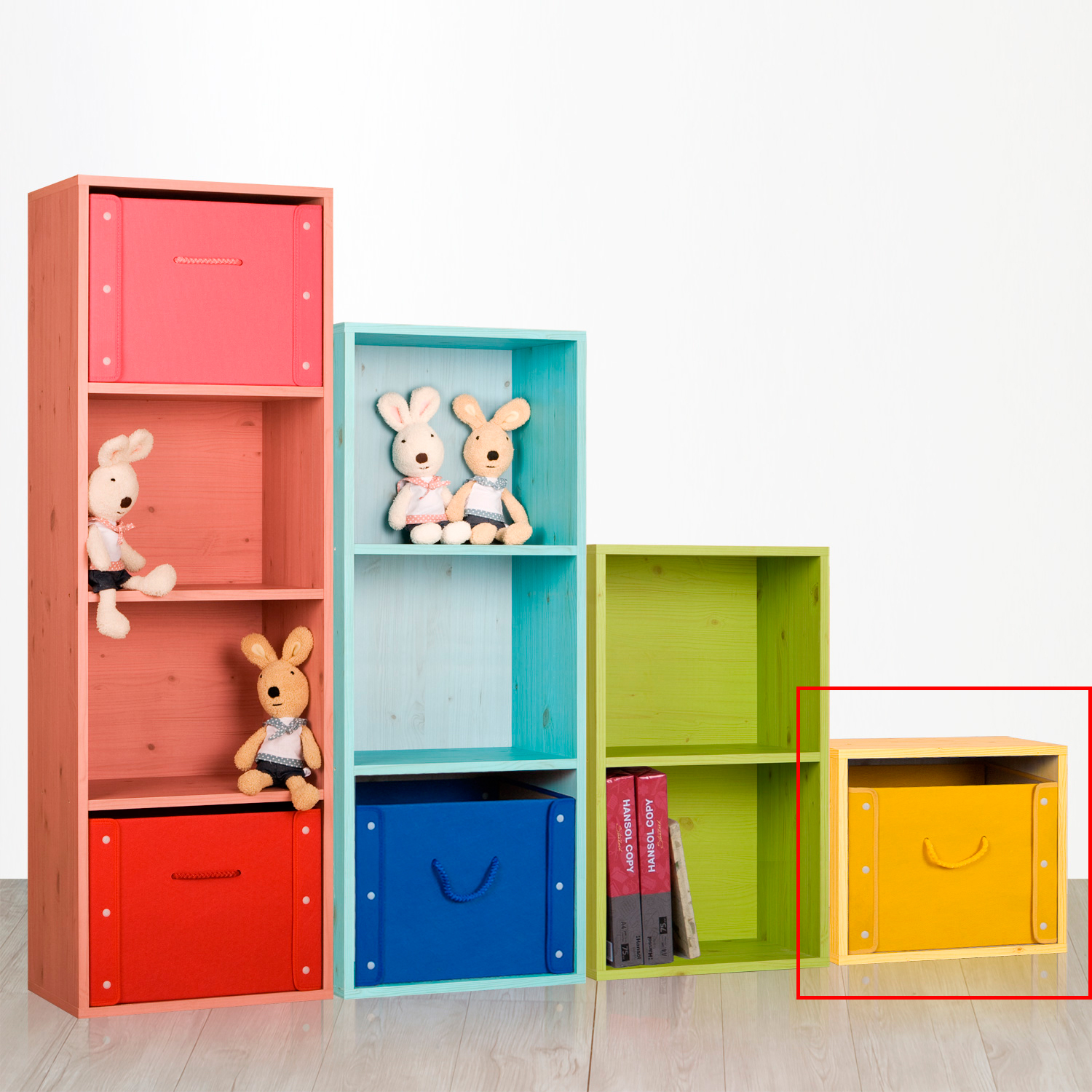 하우디가구 칼라 공간박스 1단 책장 책꽂이 수납장 