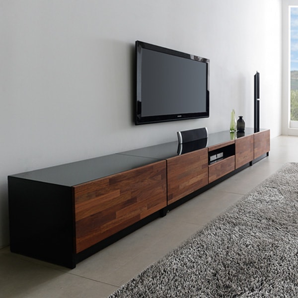 더젠 브렌츠 멀바우 고급원목 2700거실장세트1(상판흑경) 