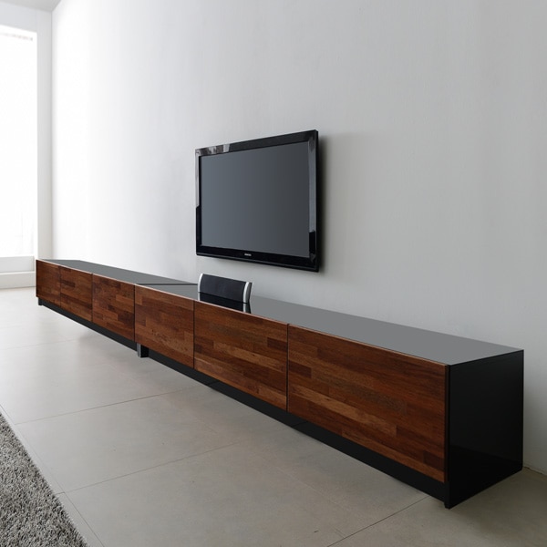 더젠 브렌츠 멀바우 고급원목 3000거실장세트3(상판흑경) 