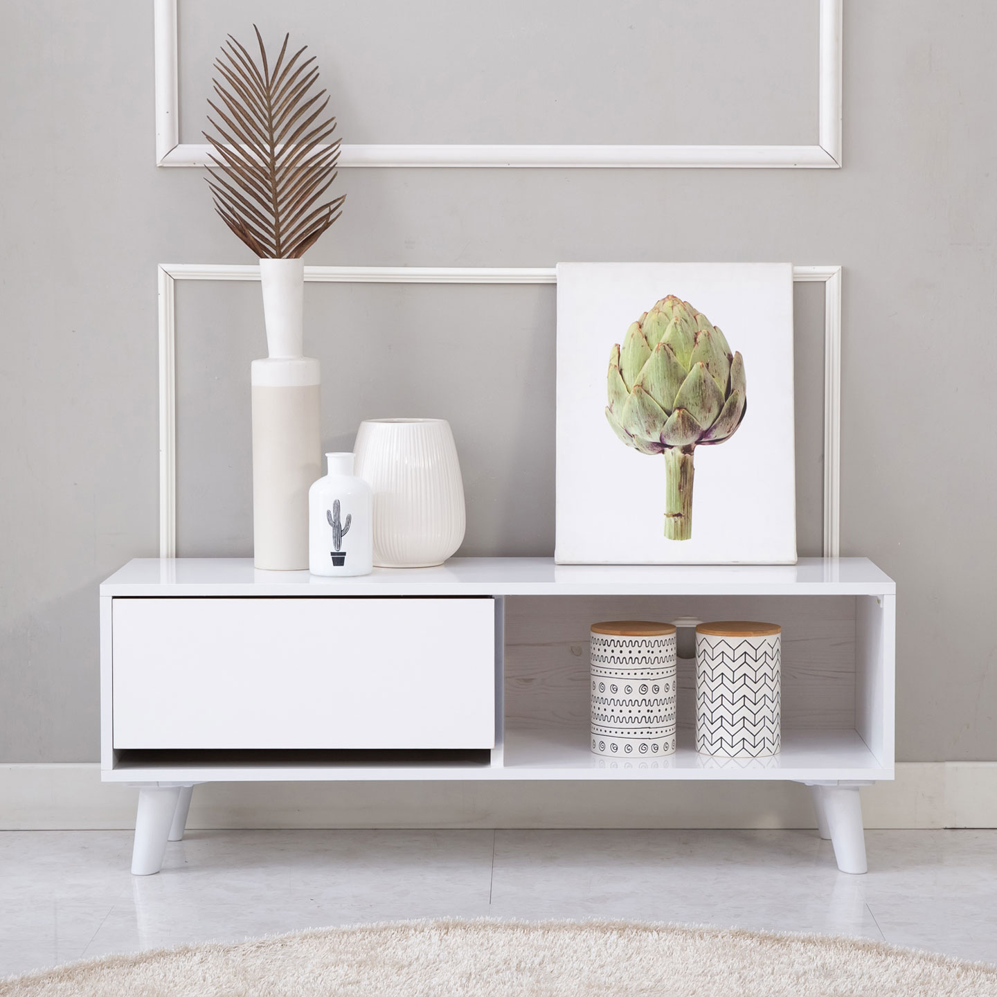 [블랑누보][신상품]블랑누보 로티 원룸 낮은 거실장 1000 (4colors)