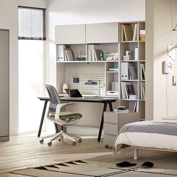 일룸 로이모노 1400폭 6단 책상세트(D600 도어포함) 