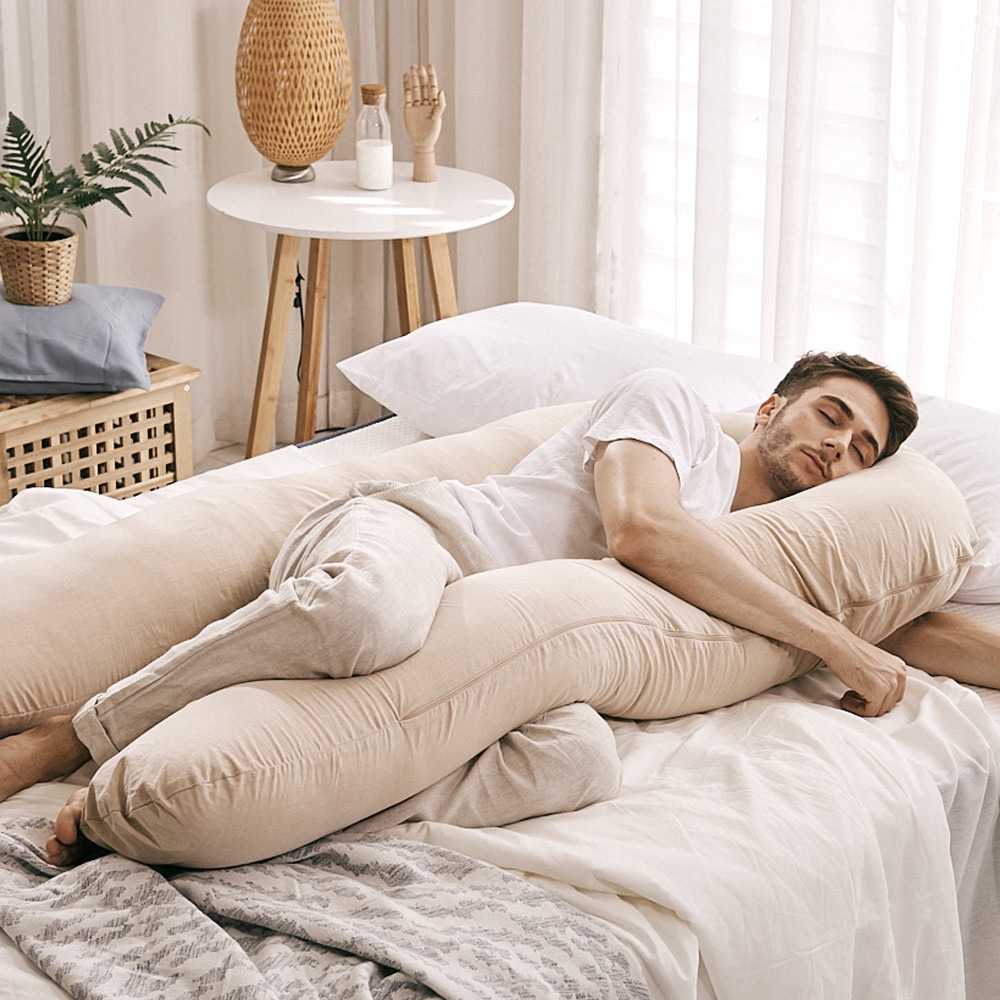 베드메이트유 프리미엄 바디필로우 점보4color (U자 대형 전신베개,피그먼트 바이오 워싱 커버 포함) 