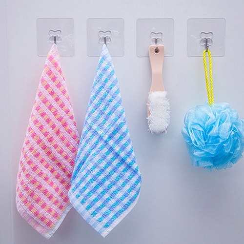 [신상품]재미월드 강력흡착 고리회전 투명후크 5p세트