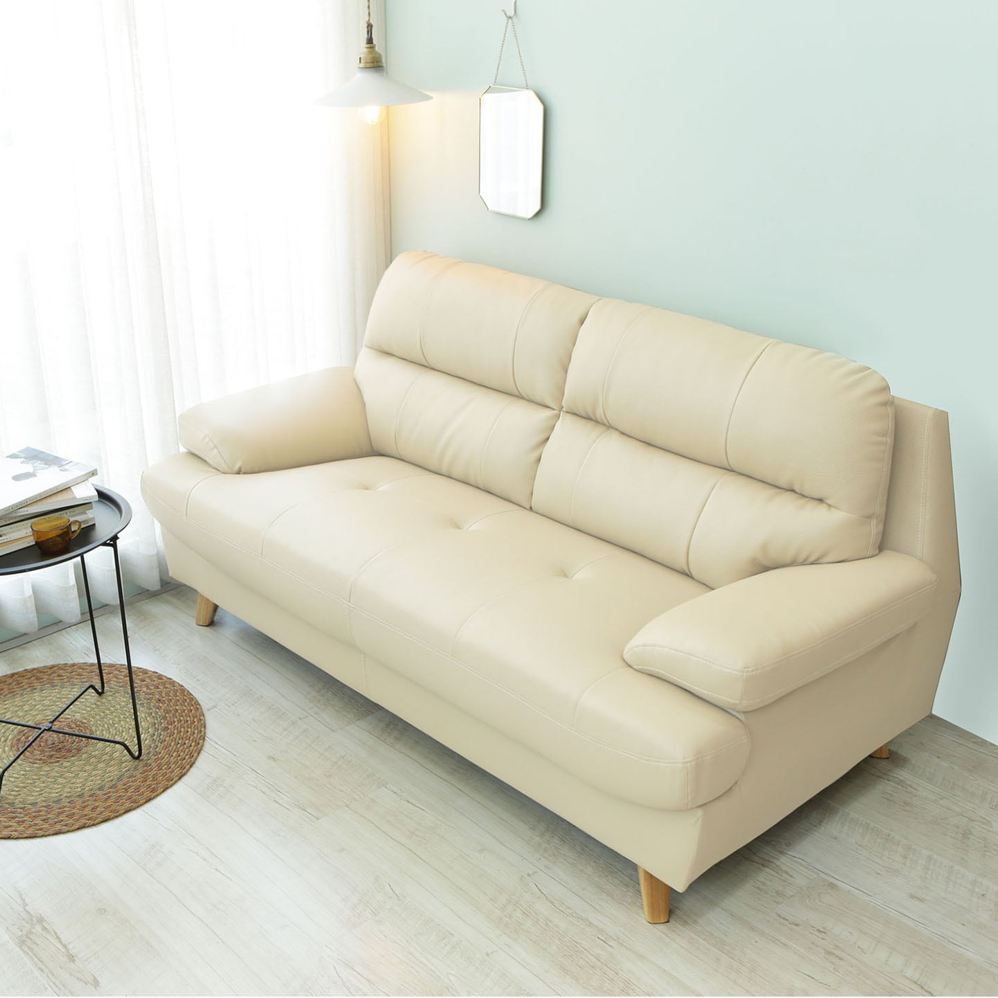 필우드가구 헨리 2.5인용 인조가죽소파 2colors 