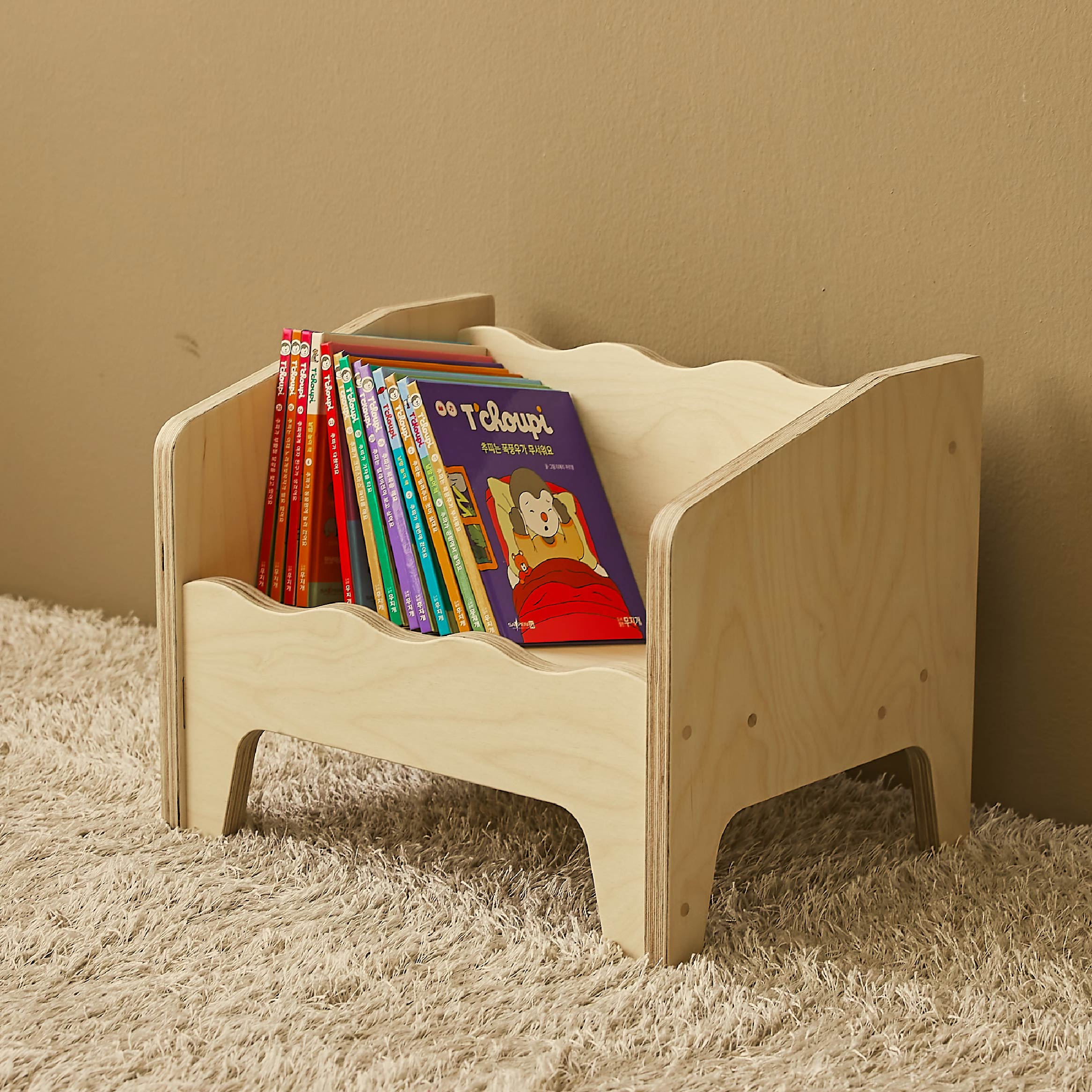 라떼파파 물결무늬 책꽂이 1단