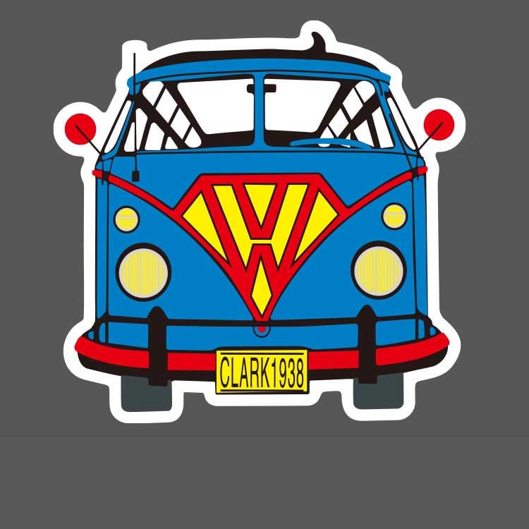 어가네닷컴 A666 - 슈맨 폭바겐 봉고 로고 캐릭터 스티커 방수 리폼 DIY 노트북 화분 스티커