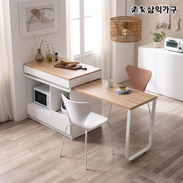 삼익가구 카모메 홈바 확장형 아일랜드 식탁(C타입 렌지대형) 