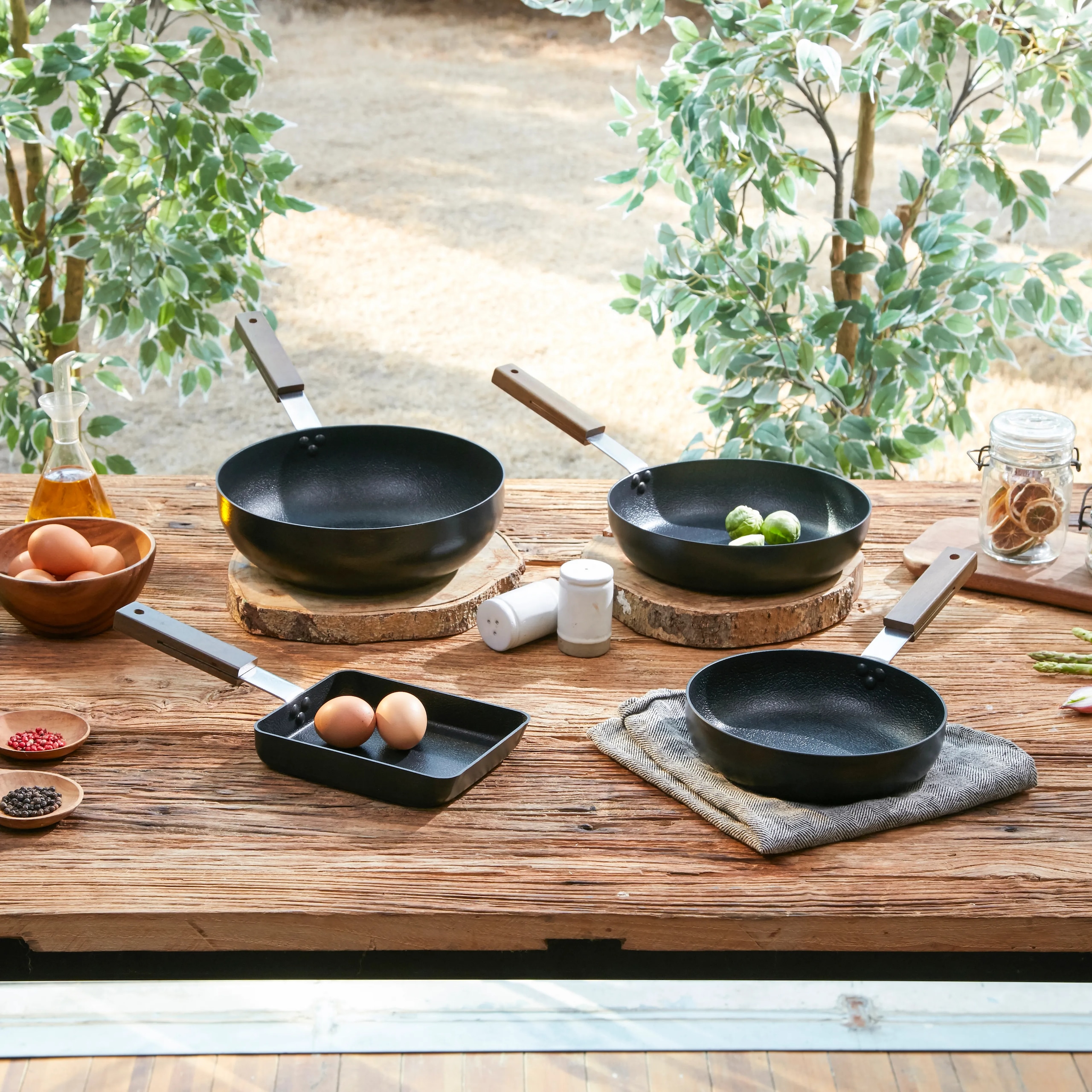 스벤슨 우드핸들 후라이팬 4종세트